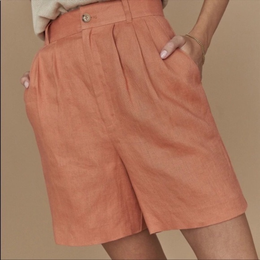Reformation Bello Linen Short - Orange